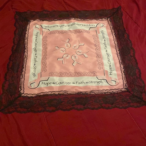 Accessories - Light pink breast cancer awareness/support handmade handkerchief!